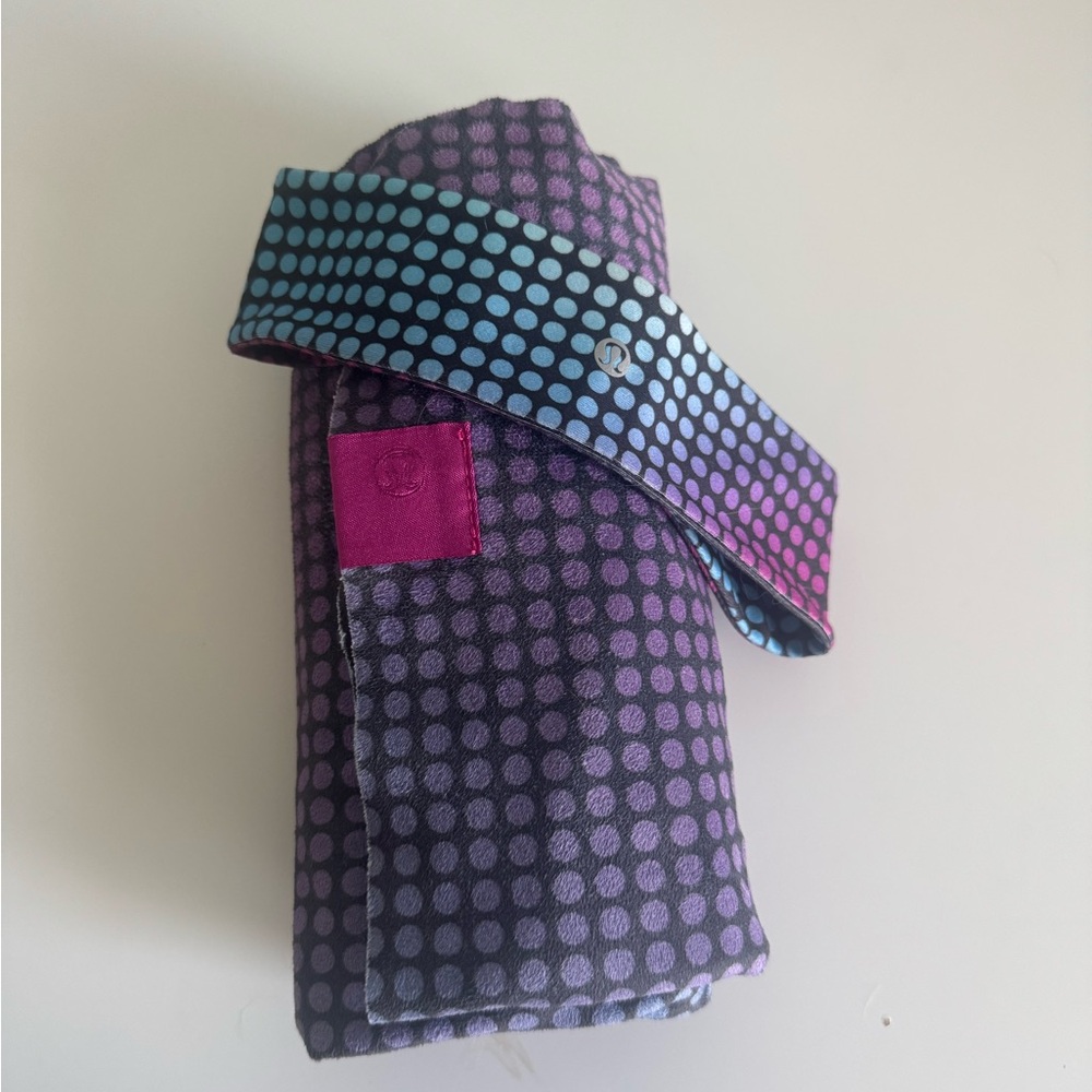 lululemon athletica Purple & Blue Polka Dot Yoga cloth mat & matching headband